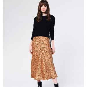 Glamorous Tan Black Spot Midi Skirt
